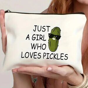 Cosmetic Bag Just a Girl Who Loves Pickles Makeup Clutch Pouch Travel Storage